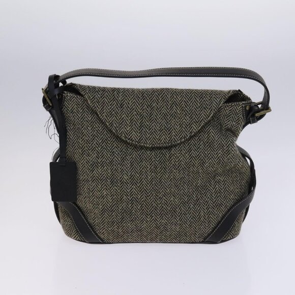 Poro Ralph Lauren Shoulder Bag Wool 2Set Gray Beige Auth bs23987 - Picture 2 of 16